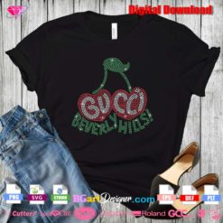 gucci cherry logo bling rhinestone template svg download