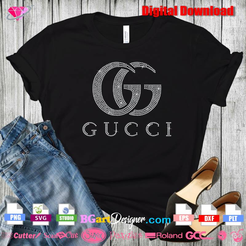 lllᐅ Gucci GG New Logo Rhinestone SVG - bling cricut silhouette