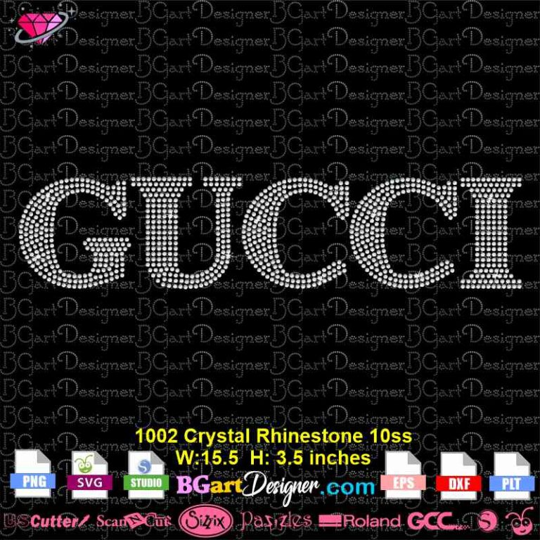 lllᐅ Gucci Logo Large Rhinestone SVG - bling Cricut silhouette cuttable ...