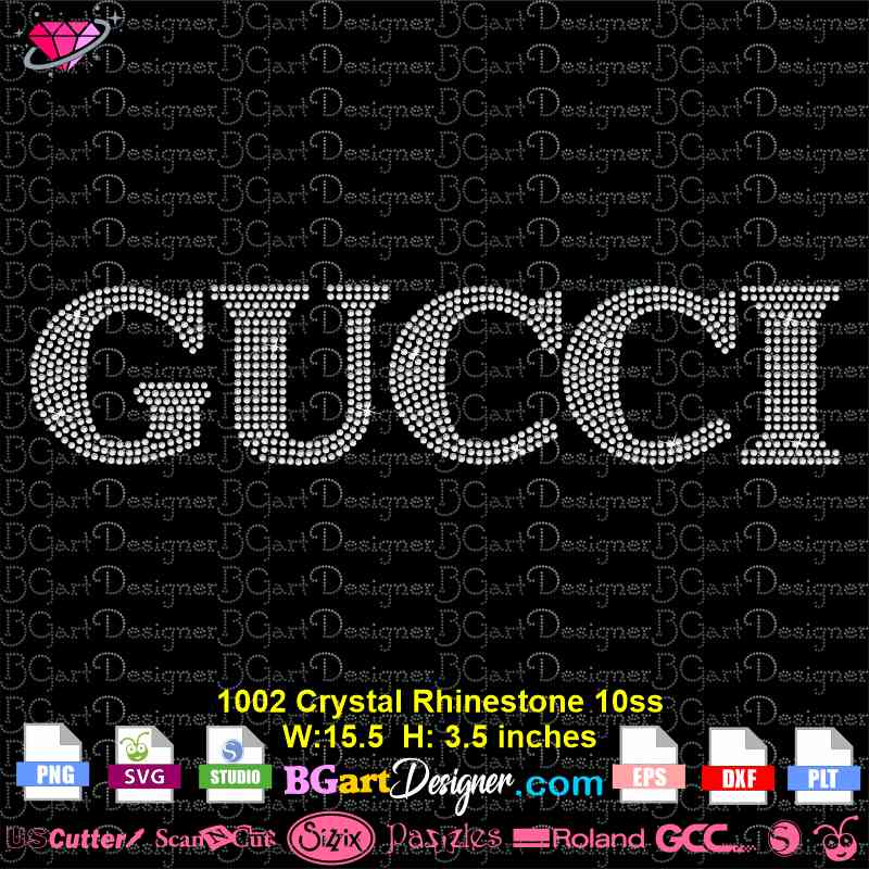 Gucci Logo Large Rhinestone SVG