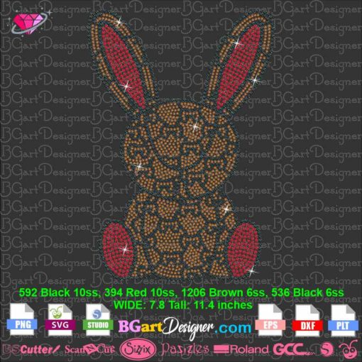 gucci bunny rhinestone svg cricut silhouette