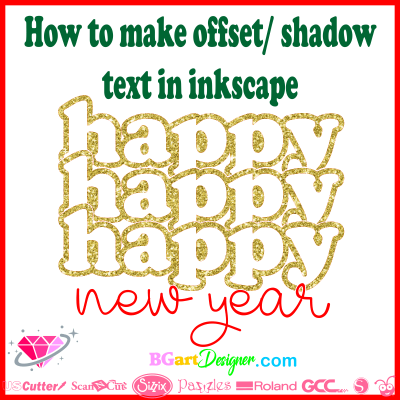 Download How To Make Offset Shadow Text In Inkscape Free Happy New Year Svg SVG, PNG, EPS, DXF File