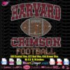 Harvard Crimson Football rhinestone svg cricut silhouette, harvard crimson football bling transfer iron on