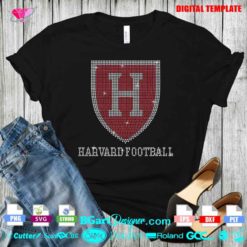 harvard shield football digital rhinestone template cut file