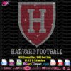 Harvard shield Football rhinestone svg cricut silhouette, harvard shield football bling transfer iron on