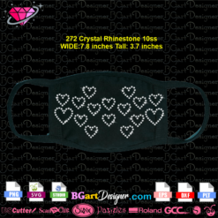 heart pattern rhinestone svg cricut silhouette, mini heart pattern template bling mask ss10, download rhinestone template, diy iron on transfer for shirt