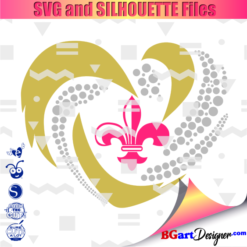 Heart saints svg, New Orleans Saints, fleur de lis file, cut file, silhouette, cricut