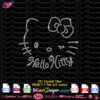 Hello Kitty middle face rhinestone template svg, hello kitty digital rhinestone template svg