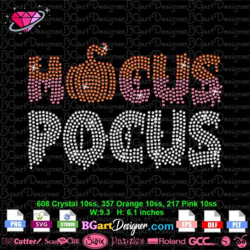 hocus pocus pumpkin rhinestone svg, hocus pocus bling rhinestone template, pumpkin rhinestone svg