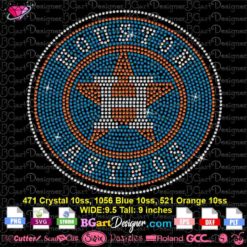 lllᐅ Houston Texas Astros TX Logo Rhinestone SVG - bling cricut cut file