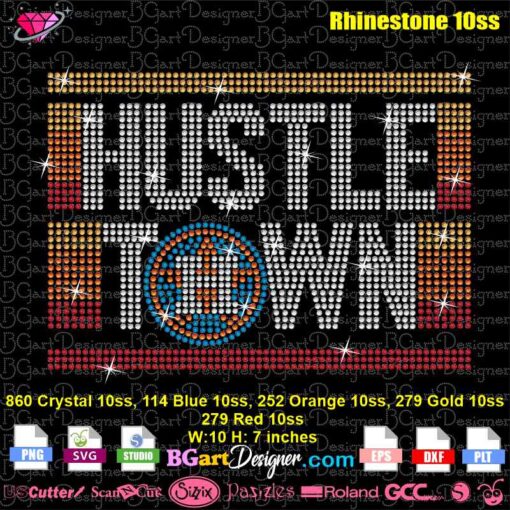 hustle town astros rhinestone svg