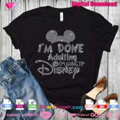 Minnie Mouse, Disneyland Trip Birthday rhinestone svg