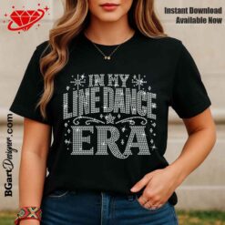 In My Line Dance Era rhinestone shirt design mockup western cowgirl bling t-shirt SVG