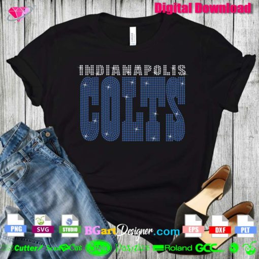 colts nfl rhinestone svg, colts bling rhinestone transfer download