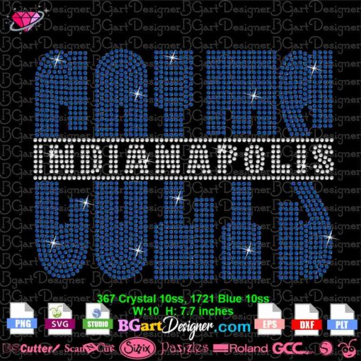 indianapolis colts split rhinestone svg, colts bling svg, colts rhinestone template svg cricut