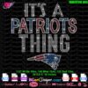 It's a Patriots Thing rhinestone template with 10SS rhinestones in white, blue, and red. The design includes bold lettering and the Patriots logo. Measuring 9.8 x 10 inches, this digital download is ideal for Cricut, Silhouette, and other cutting machines. Formats included: SVG, EPS, DXF, and STUDIO3.