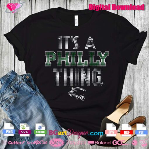 Philadelphia eagles rhinestone svg download