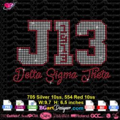 Delta Sigma Theta J13 rhinestone SVG cricut silhouette