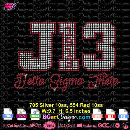 Delta Sigma Theta J13 rhinestone SVG cricut silhouette