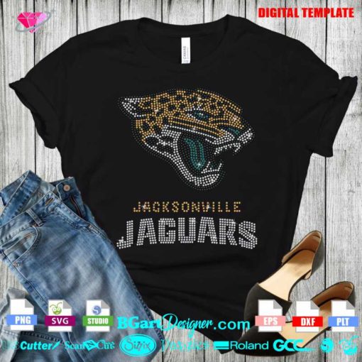 Jacksonville Jaguars Football rhinestone template | Jacksonville Jaguars NFL Logo digital cut file