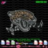Jaguar with music note intertwined rhinestone svg, jaguar mascot rhinestone template svg