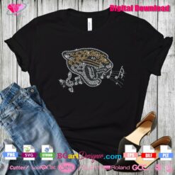 Jaguar with music note going through it rhinestone svg cricut download