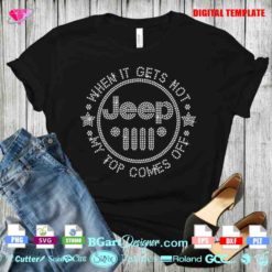 jeep grill round logo digital rhinestone template, jeep funny quote svg cut file download