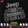 jeep girl rhinestone svg cricut silhouette, jeep girl bling transfer, jeep girl digital rhinestone download