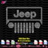 Jeep silhouette rhinestone svg cricut, jeep card outline bling cut file