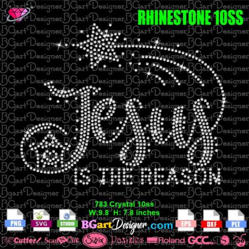 jesus is the reason rhinestone svg, jesus nativity bling transfer shirt, jesus season rhinestone svg cricut