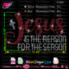 Jesus is the reason for the season, Christmas bling svg rhinestone template, cricut vector file, svg cut file, iron on transfer, silhouette files