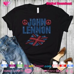 John lennon rhinestone template svg transfer shirt