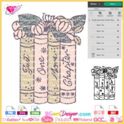 Just One more chapter svg cricut silhouette, reading book svg layered, floral book svg, book lover sublimation