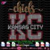 KC Kansas city chiefs rhinestone svg, chiefs bling template, chiefs football rhinestone svg cricut silhouette
