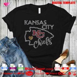Kansas City Chiefs logo bling rhinestone template, download bling transfer template