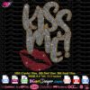 kiss me lips rhinestone template svg, valentine bundle digital rhinestone template