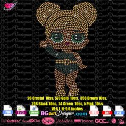 LOL Surprise Dolls rhinestone template svg cricut silhouette, queen bee lol doll bling glitter transfer cut file