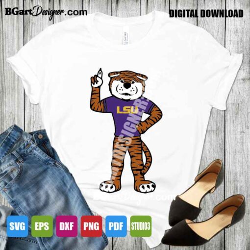 LSU Tigers Mascot SVG digital design for Cricut and sublimation DTF transfer
