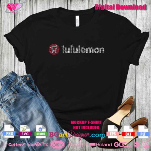 Digital rhinestone template for Lululemon logo using 10ss stones