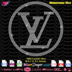 lllᐅ Louis Vuitton Big circle Rhinestone SVG - bling cricut