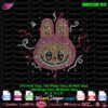 Labubu bunny head rhinestone template layout with stone count for 10ss size, includes SVG PLT DXF EPS Studio 3 files