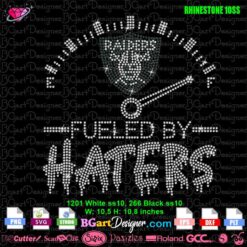 las vegas raiders logo fueled by haters rhinestone template svg cricut download