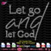 let go and let god rhinestone svg cricut silhouette, bible verse digital rhinestone template download