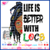 Life is better with locs svg cricut silhouette, woman locs svg download, afro woman dreads svg, afro woman hair svg, woman face silhouette layered vinyl, dreadlocks woman hair svg, dreads svg