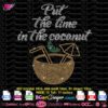 lime coconut rhinestone template svg, summer digital bling transfer download, summer rhinestone svg cricut silhouette