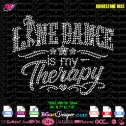 line dance rhinestone template shirt mockup with western cowgirl design is my therapy