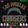 los angeles chargers rhinestone svg, chargers rhinestone template svg