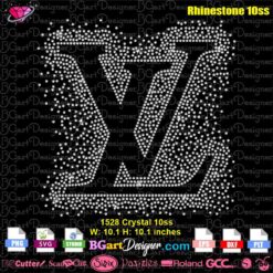 Louis Vuitton LV scattered rhinestone template svg