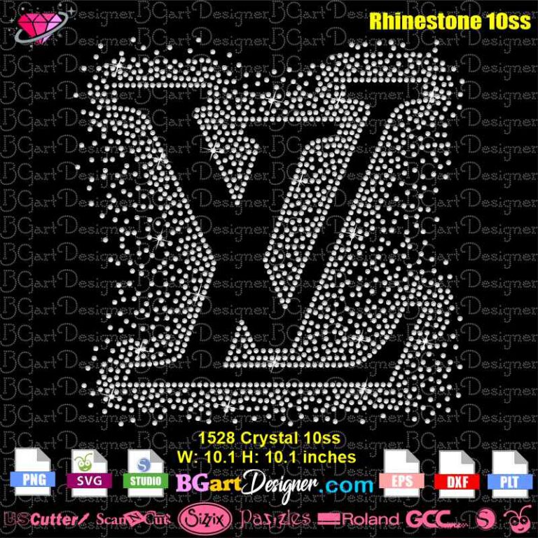 lllᐅ Louis Vuitton LV Scattered Rhinestone SVG - bling template file