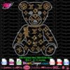 Louis Vuitton bear rhineston svg, cute bear vector svg cricut, Vuitton teddy bear bling svg, vuitton logo pattern svg download